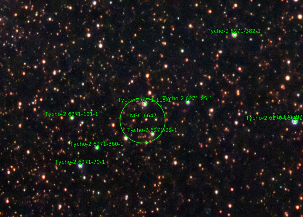 NGC6647 Offener Sternhaufen mit der Vaonis Stellina