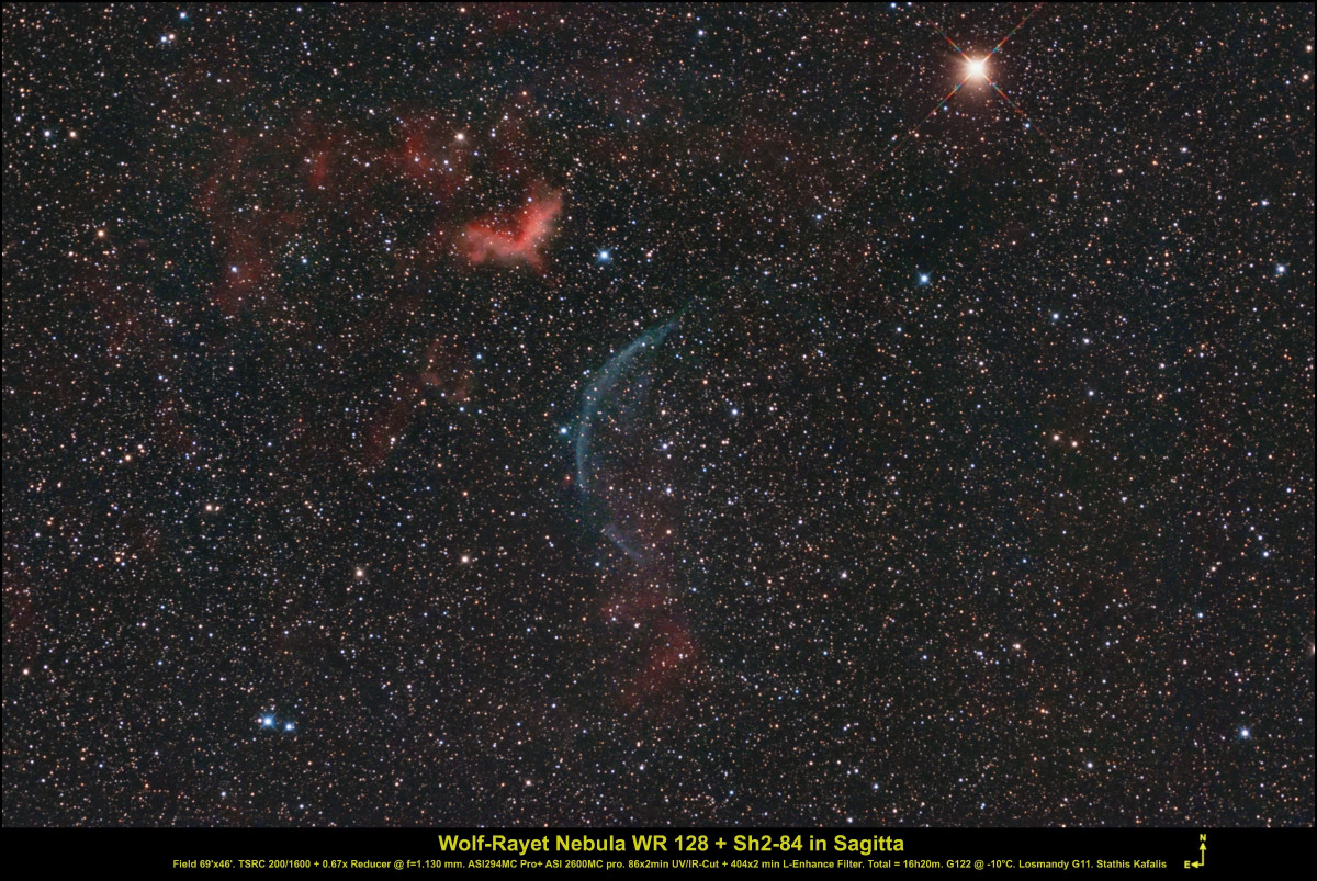 Wolf-Rayet Nebel WR 128 + Sh2-84 in Sagitta