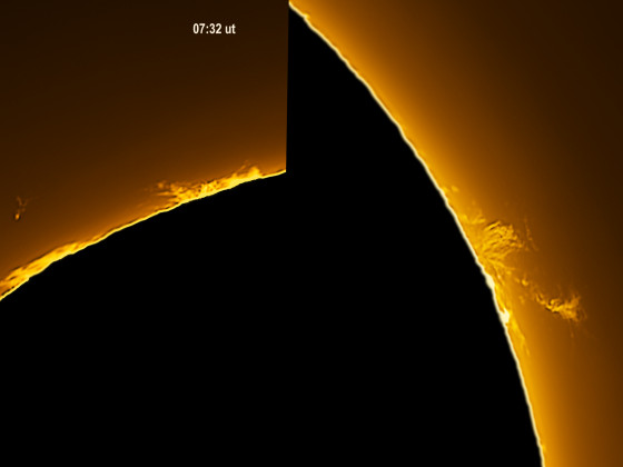 Sonnenprotuberanzen vom 23.8.2023