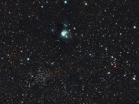 Kleiner-Haufen Nebel NGC7129 & offener Sternhaufen NGC7142