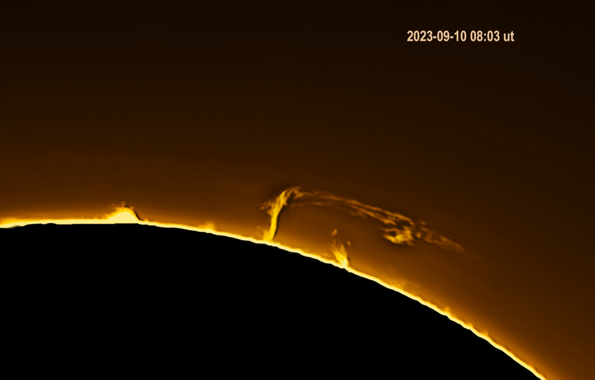 Protuberanz am Ostrand der Sonne 10. Sept. 23