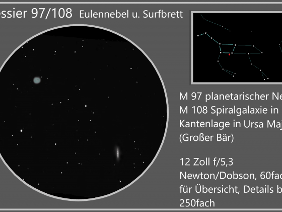 PN Messier 97 und GX M 108