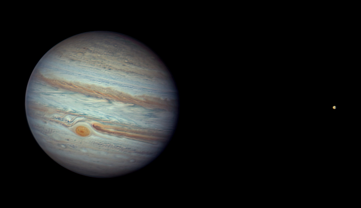 Jupiter und Europa am 17. September 2023