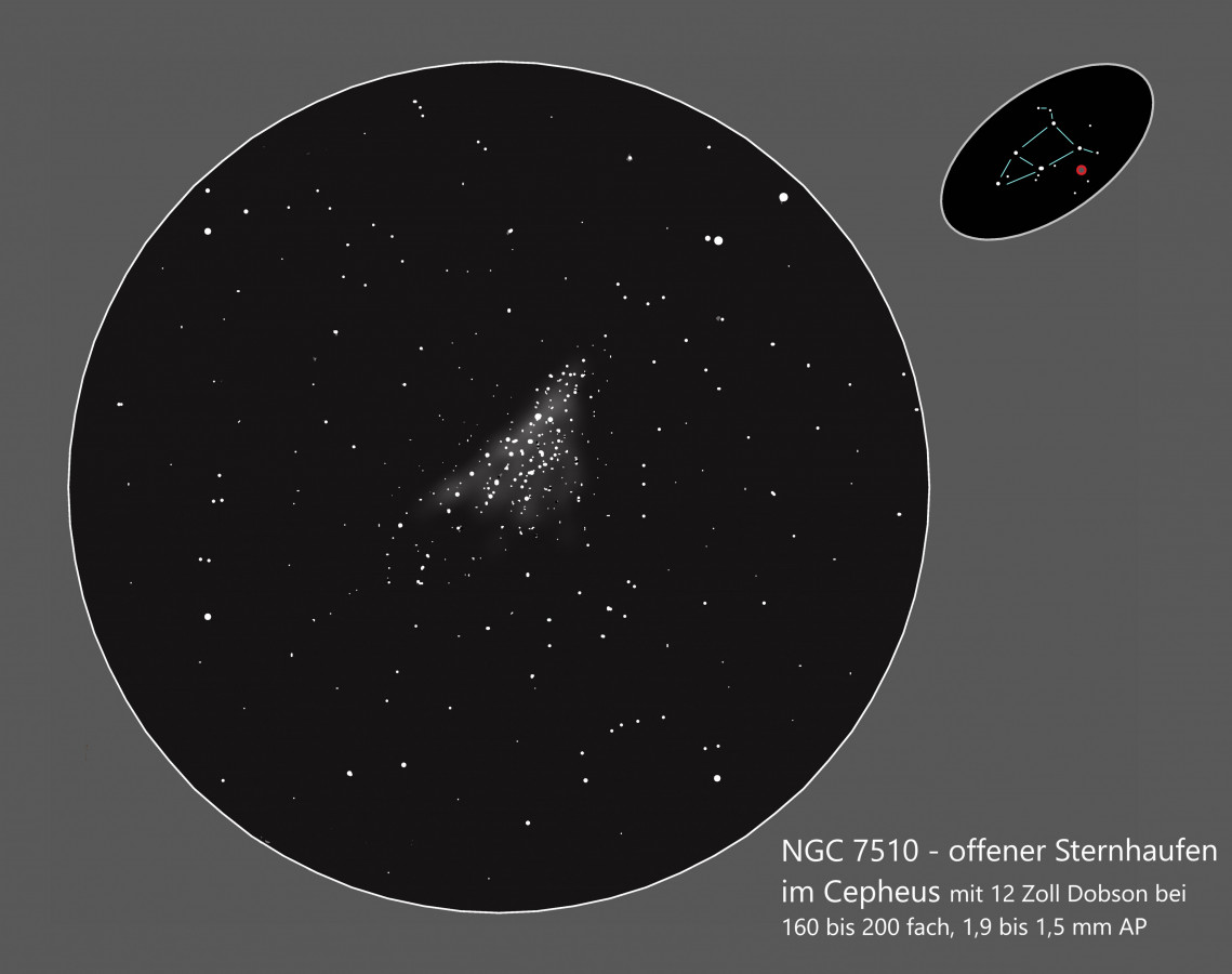 NGC 7510 offener Sternhaufen Kepheus