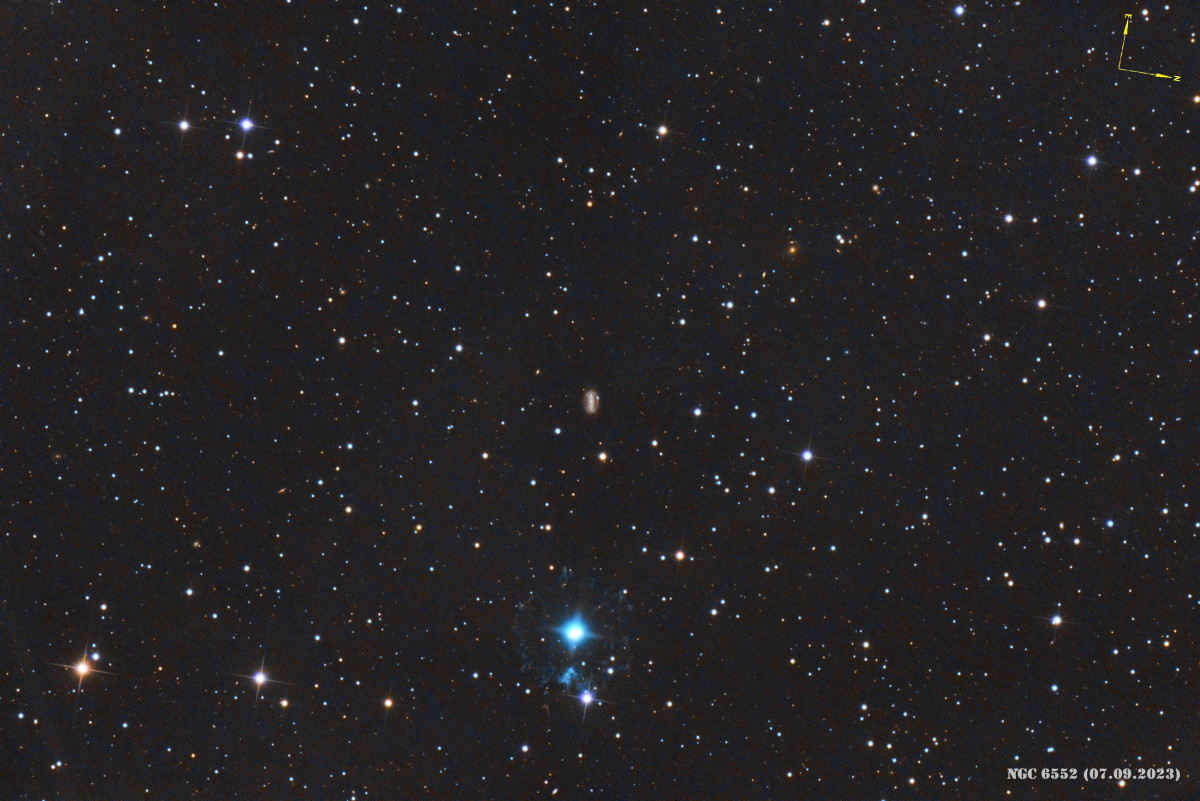 NGC 6552, die Balkenspirale beim Katzenauge
