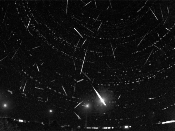 Summenbild meiner Meteorkamera aus der Nacht vom 03. auf den 04.11.2023 (55 Detektionen)