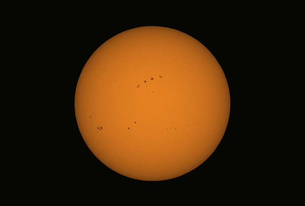 Die Sonne am 25.11.2023 um 11:16 MEZ mit der Vaonis Stellina