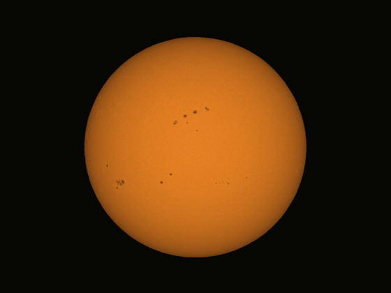 Die Sonne am 25.11.2023 um 11:16 MEZ mit der Vaonis Stellina
