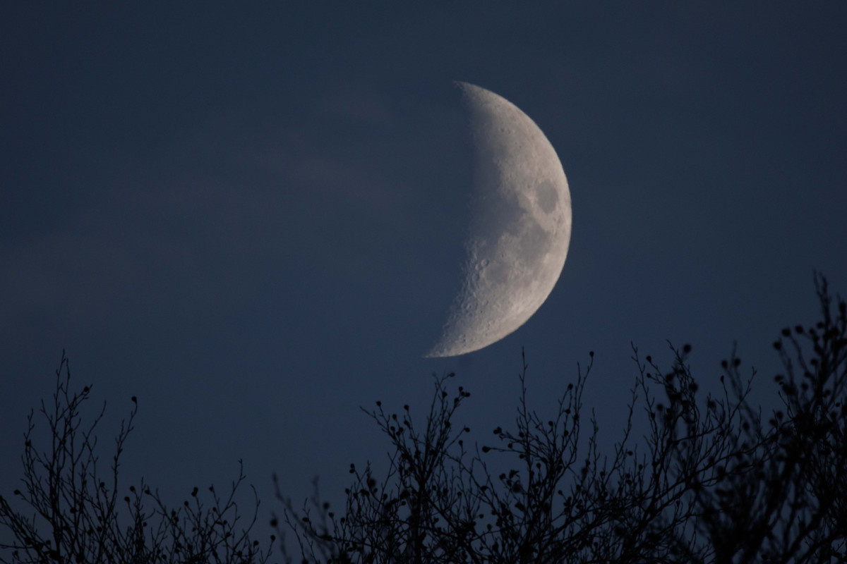 Mond am späten Nachmittag 18.12.23