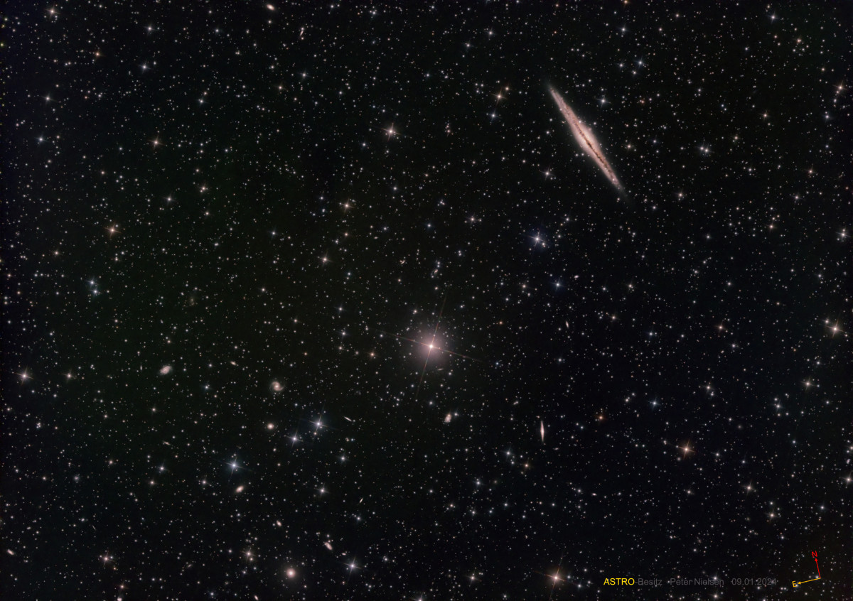 NGC891 (Silberscheibchen) und Abell 347 Galaxienhaufen