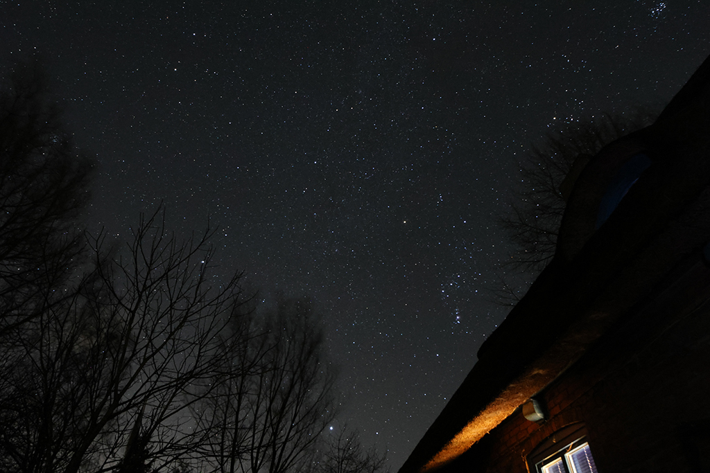 Der Sternenhimmel hinter unserem Haus am 14.01.2024