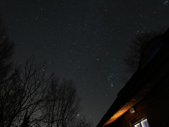 Der Sternenhimmel hinter unserem Haus am 14.01.2024