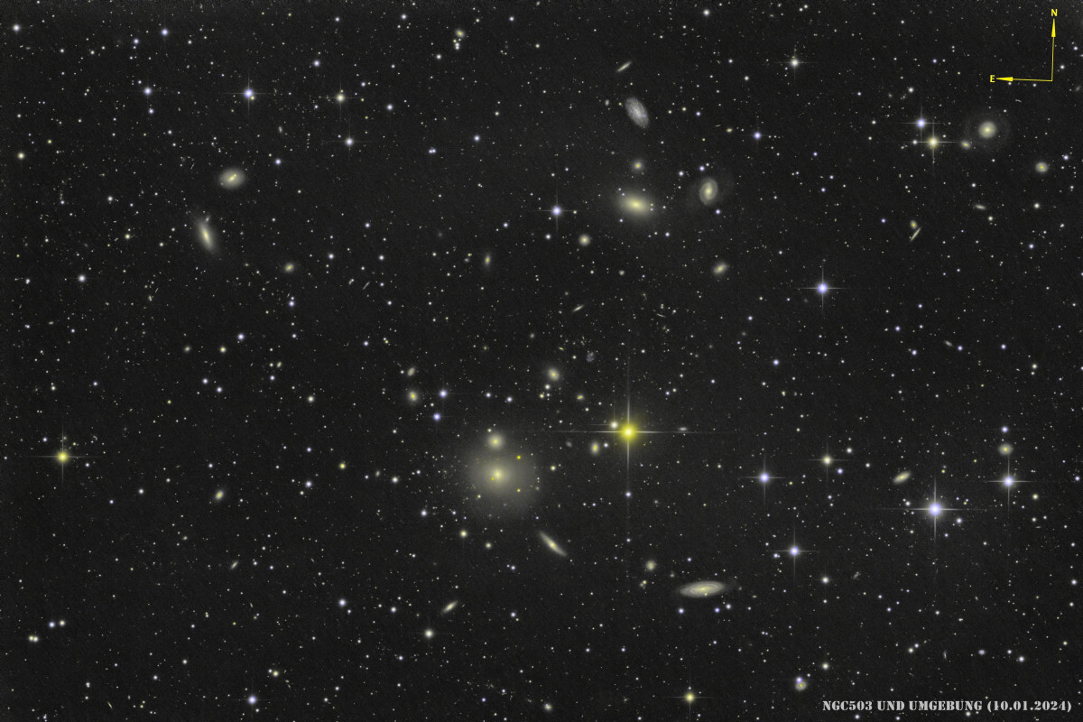 Die NGC 507 Galaxiengruppe im Sternbild Fische