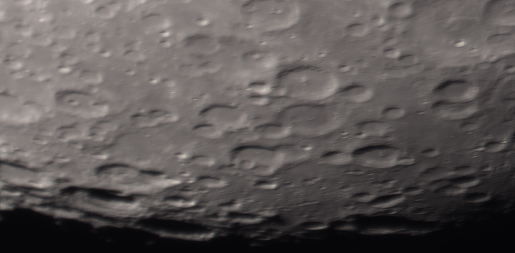 Mond am 28.01.2024 - Krater Mutus, Boussingault, Heimholtz, Nearch, Hommel, Hegecius, Vlacq, Rosenberger, Biela, Pontecoulant, Steinhell und Watt