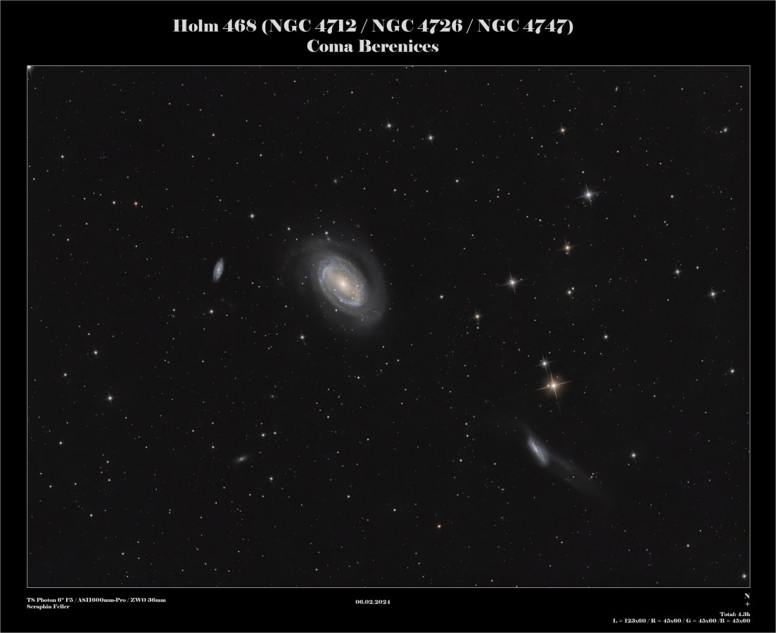 Holm 468 - NGC 4712, NGC 4725 und NGC 4747 (Arp 159)