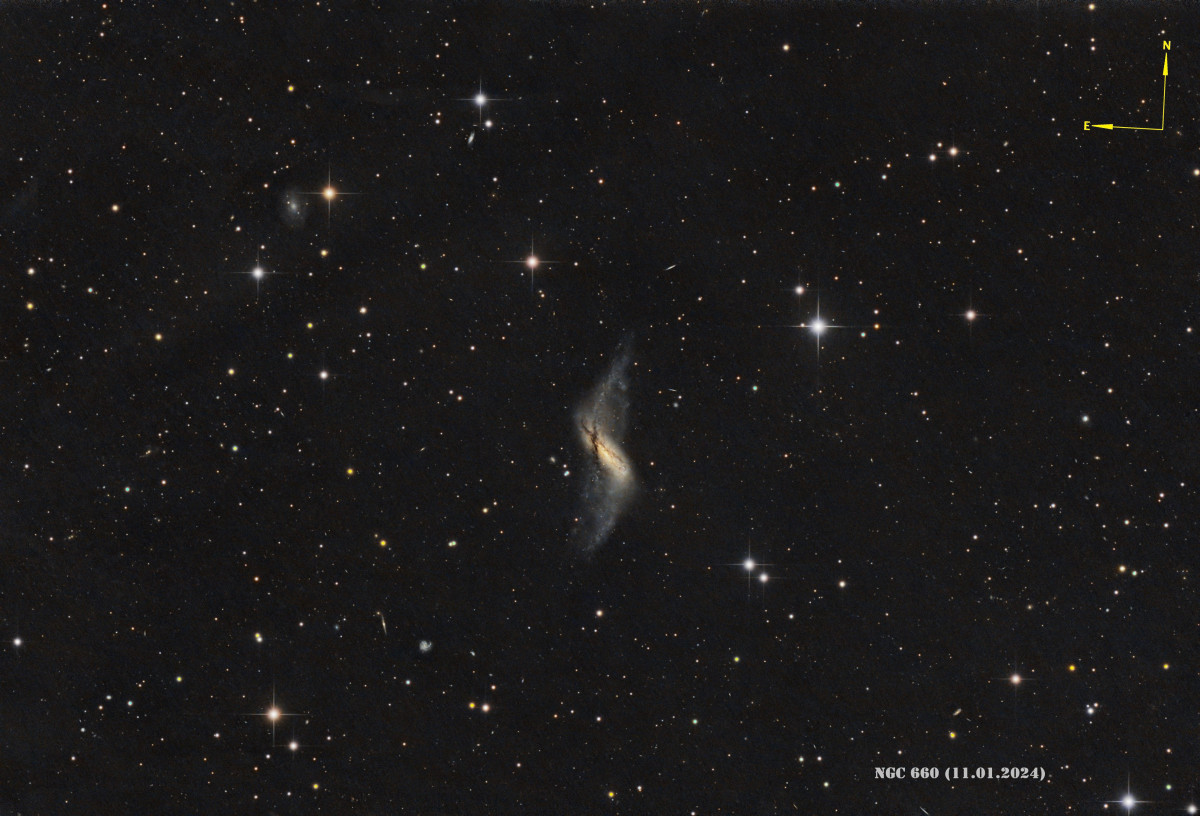 Die Polarringgalaxie NGC 660 im Sternbild Fische