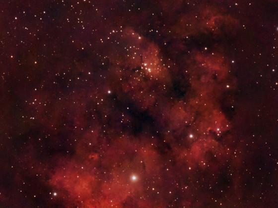 NGC7822 Emissionsnebel (Zentralbereich) und OC Berkeley 59 mit dem Seestar S50