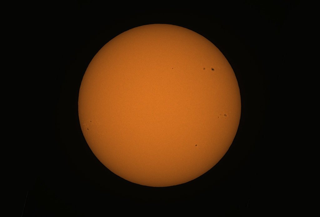 Die Sonne am 03.03.2024 um 10:46 Uhr MEZ - aufgenommen mit der Vaonis Stellina