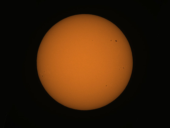 Die Sonne am 03.03.2024 um 10:46 Uhr MEZ - aufgenommen mit der Vaonis Stellina