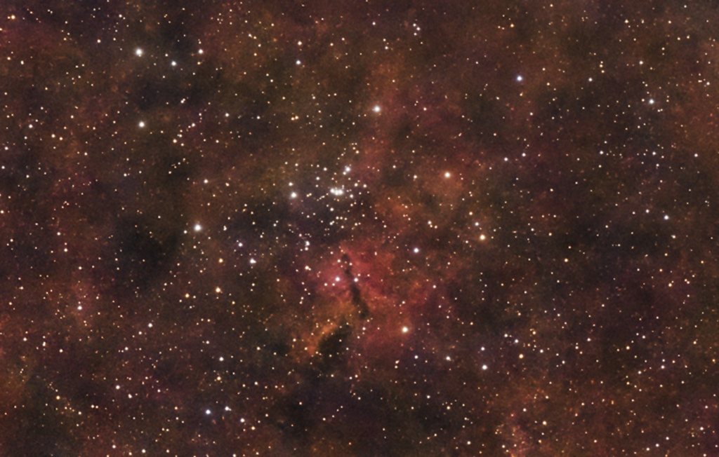 NGC6823 Offener Sternhaufen im NGC6820 Emissionsnebel mit dem Seestar S50