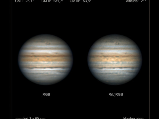 Jupiter in der Nacht vom 14. zum 15.08.2021