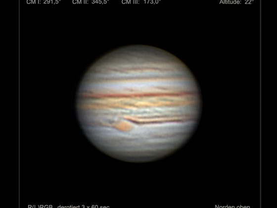 Jupiter in der Nacht vom 3. zum 4. September 2021
