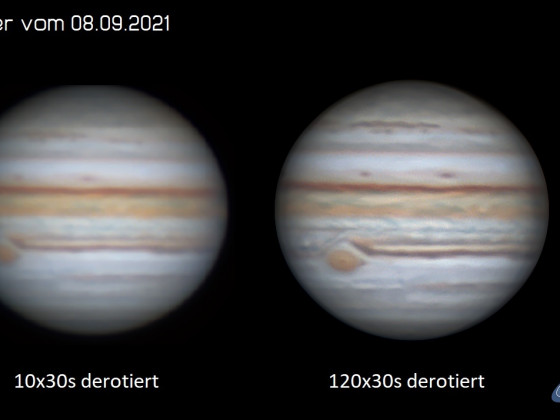 Jupiter - 5 min vs. 1h Derotation