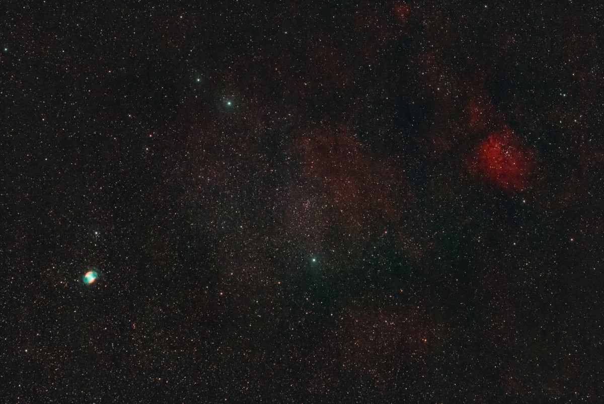 M27(Hantelnebel), NGC6823, NGC6830(Pudelhaufen)