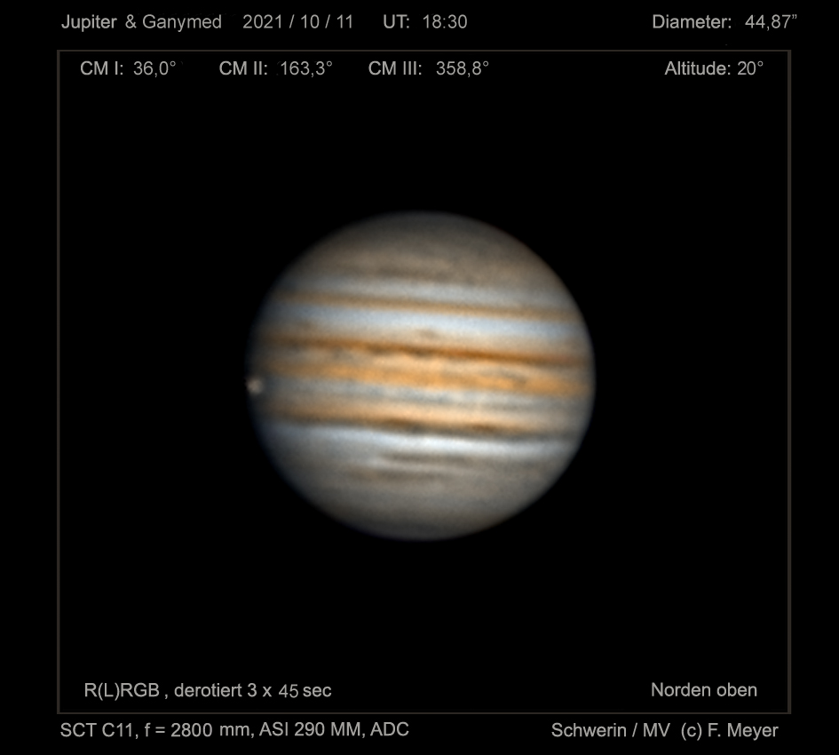 Jupiter & Ganymed am 11. Oktober 2021