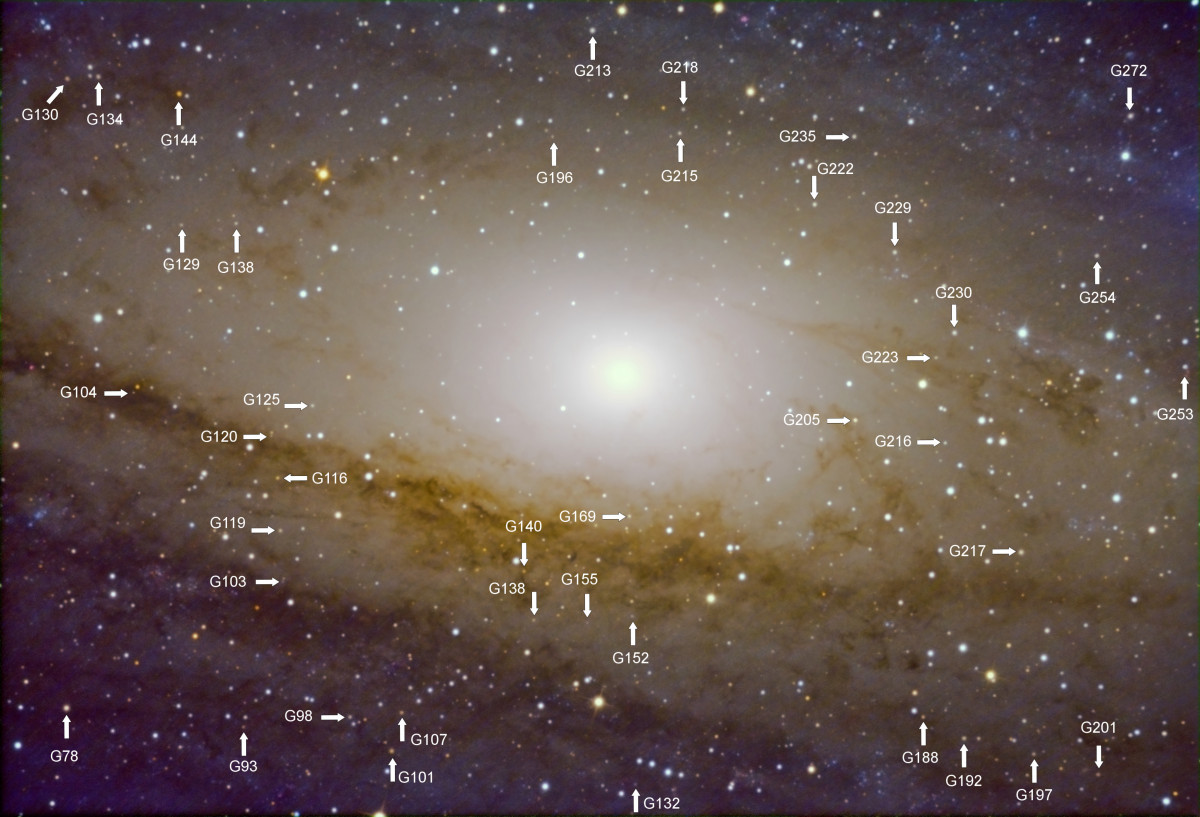 Andromeda-Galaxie und ihre Kugelsternhaufen