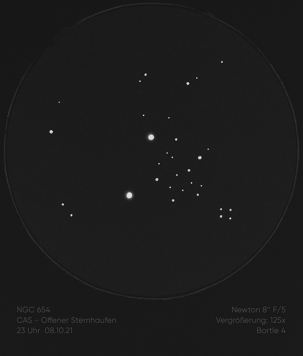 NGC 654 mit 8-Zoll