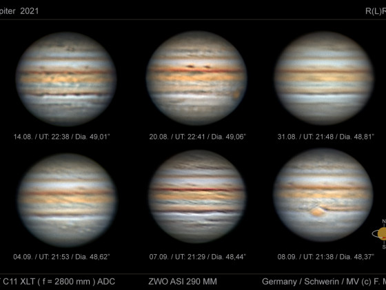 Jupiteransichten August und September 2021