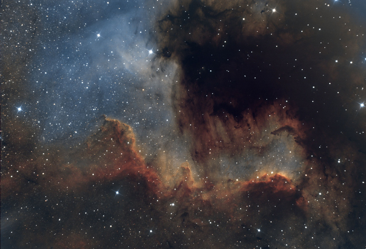 Cygnus Wall im Nordamerika-Nebel (NGC7000), neue Bearbeitungsvariante