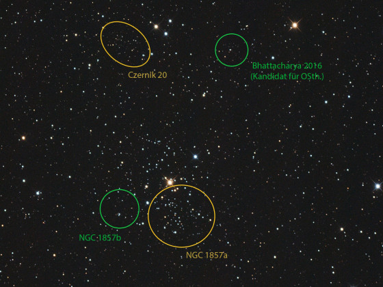 NGC 1857 und Czernik 20 – zwei Offene Sternhaufen im Sternbild Auriga