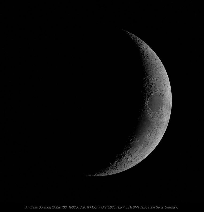 First Light am Mond mit dem Lunt LS100MT