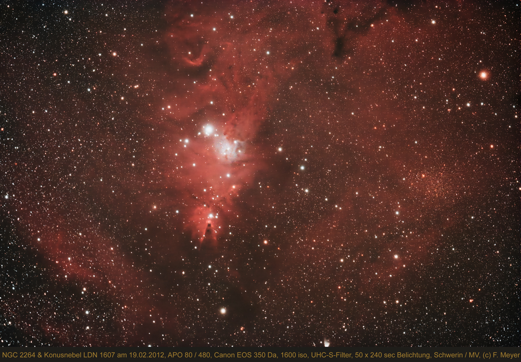 NGC 2264 & Konusnebel (LDN 1607) am 19. Februar 2012
