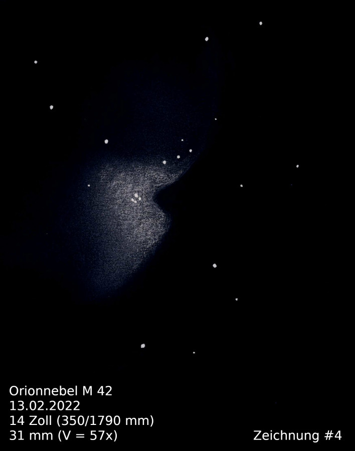 Orionnebel 13.02.2022 Zeichnung