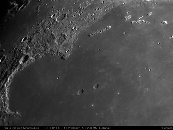 Mond, Sinus Iridum & Montes Jura am 12.02.2022
