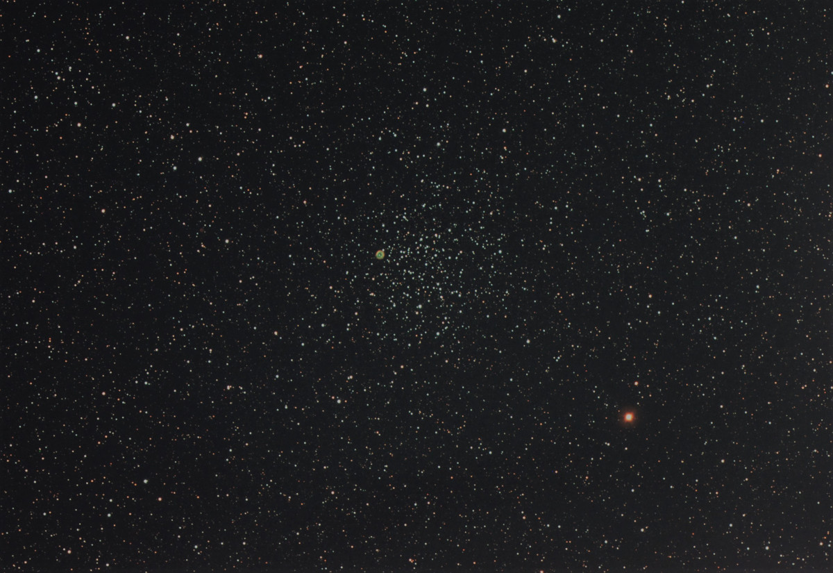 M 46 und NGC 2438 und der kleine  Minkowski 1-18