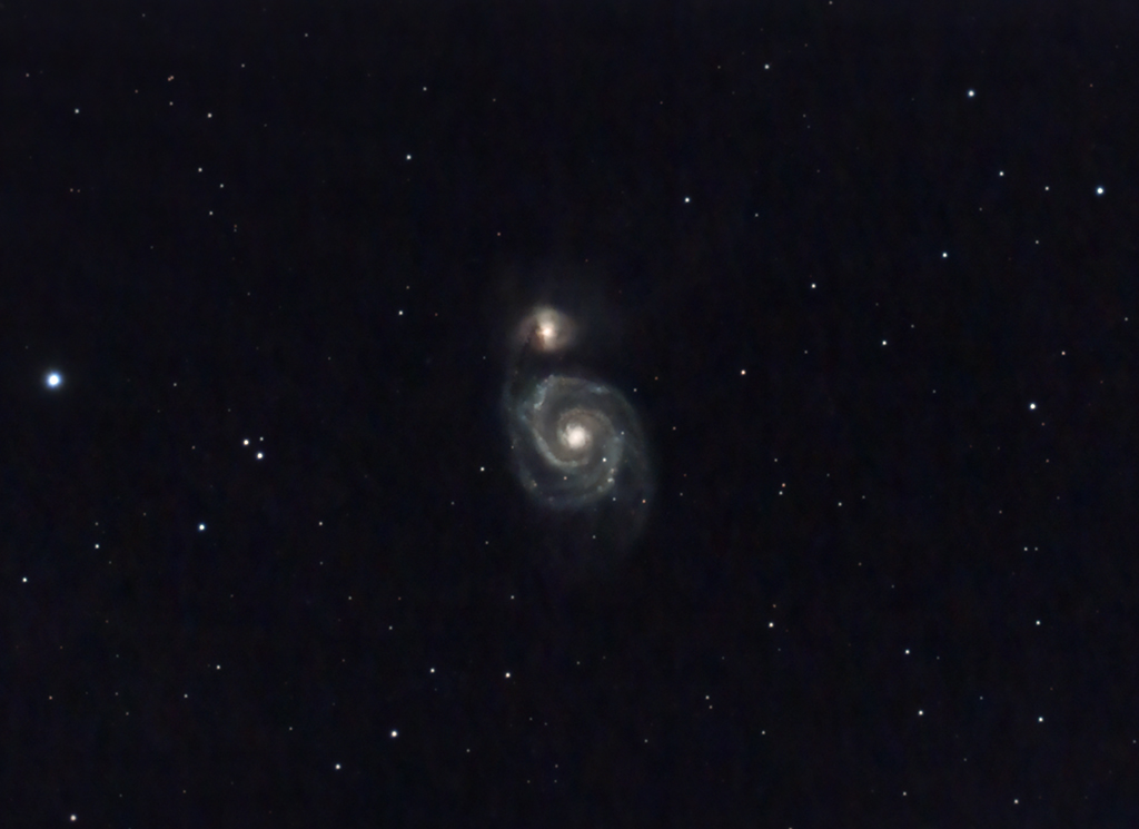 M51 Whirlpool-Galaxie mit der Vaonis Stellina