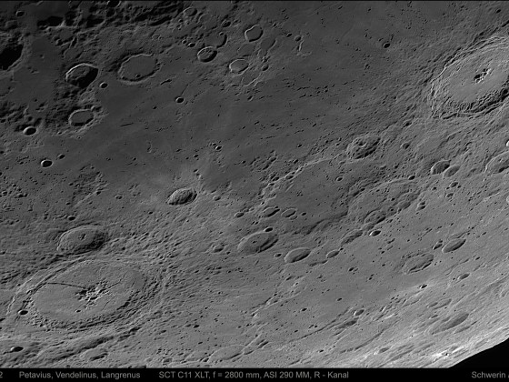Mond, Petavius, Vendelinus, Langrenus am 07.03.2022