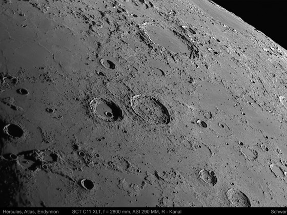 Mond, Hercules, Atlas, Endymion am 08.03.2022