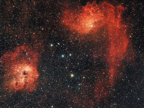 IC405 Flammender Stern-Nebel / IC410 Kaulquappen-Nebel