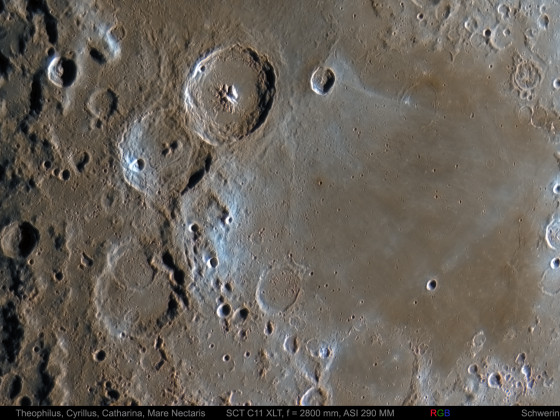 Mond, Theophilus, Cyrillus, Catharina & Mare Nectaris am 07.03.2022