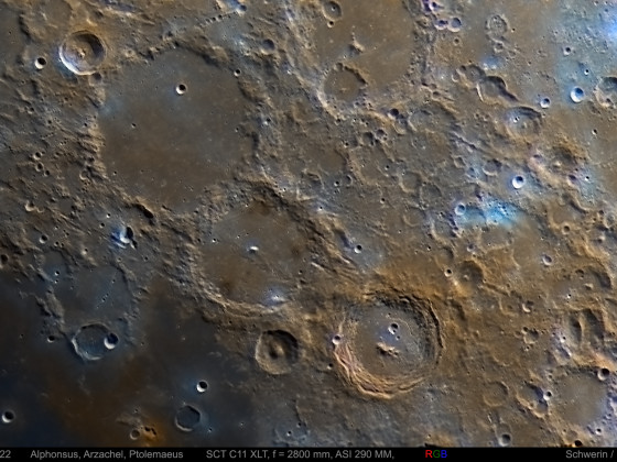 Mond, Alphonsus, Arzachel, Ptolemaeus am 12.03.2022