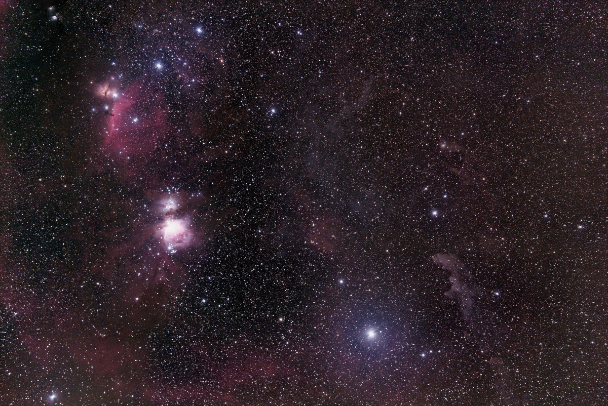 Gasnebel im Orion mit 135mm Brennweite und Sony A7Sa
