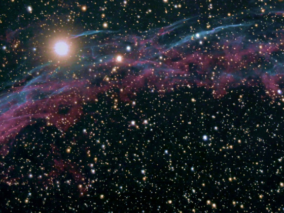 NGC6960 ..ein Stück davon...im Vordergrund der Stern 52 Cygni