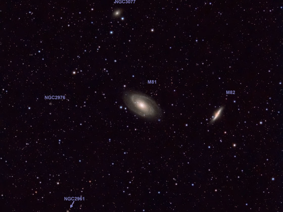 M81 / M82 und Begleitgalaxien (Widefield)