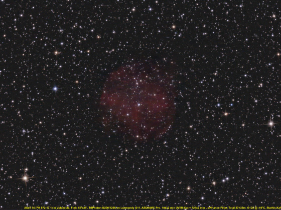 Planetary Abell 74 im Vulpecula, der unsichtbare(?) Riese