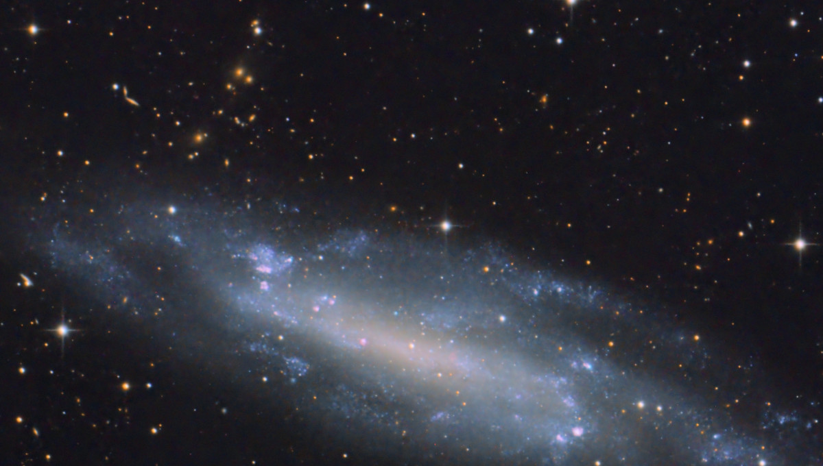 Blick über die Kante von NGC 4236 ins All
